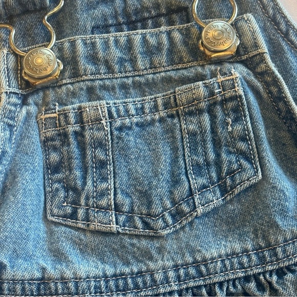 VINTAGE 90s Y2K Baby Gap Blue Jeans 100% Cotton Denim Overalls Dress 3 - 6M - Picture 10 of 10